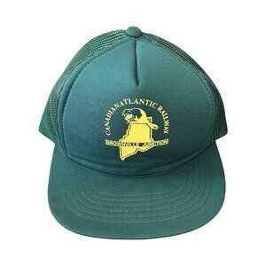 VINTAGE 80s Canadian Atlantic Railway Brownville Trucker Net Cap